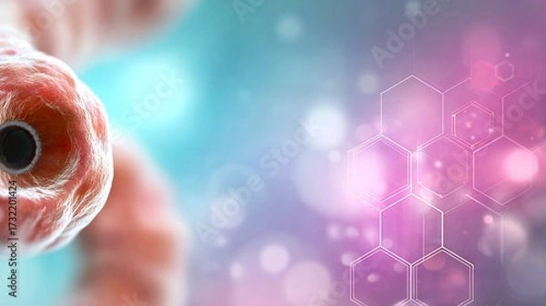 Fototapeta Medical Banner Showing Blurred Endoscopy With Colorful Background