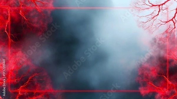 Fototapeta Meningitis Emergency Background With Abstract Red and Dark Effects