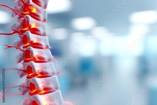 Fototapeta MRI Scan Highlights Inflammation in the Spine With Clear Details