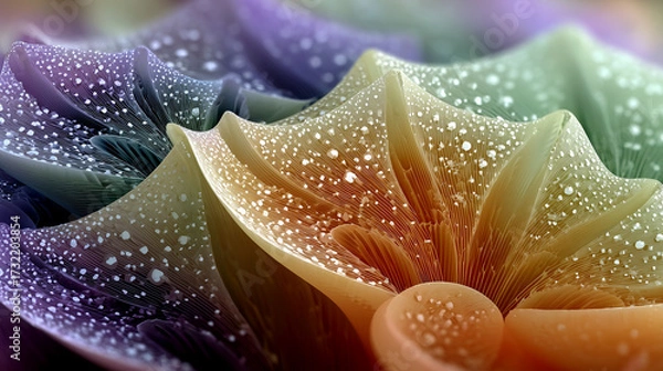 Fototapeta Vibrant abstract petals in macro texture forming a colorful floral dreamscape for creative design