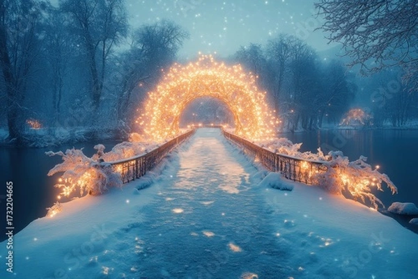 Obraz Bridge engulfed in flames.