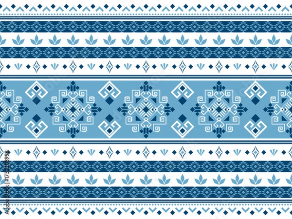 Fototapeta Geometric ethnic pattern. Geometric ethnic pattern, Navajo, Native American tribal fabric design for clothing, textile, wrapping, background, wallpaper, carpet, embroidery, print, vector, illustration