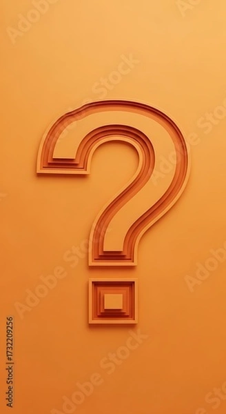 Fototapeta Orange Question Mark with Layered Effect symbol background