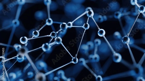 Fototapeta node. Abstract digital network concept with glowing nodes and connections, representing futuristic technology. product launch decks.