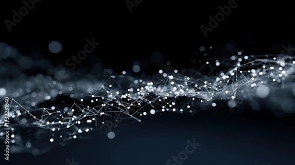 Fototapeta node. Abstract digital network concept with glowing nodes and connections, representing futuristic technology. product launch decks.