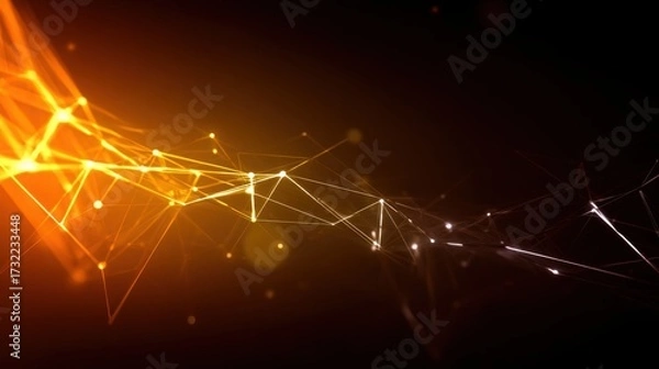 Fototapeta node. Abstract digital network concept with glowing nodes and connections, representing futuristic technology. product launch decks.