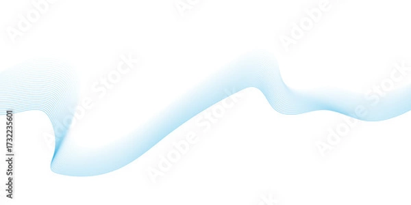 Fototapeta abstract blue wave line background, frame of abstract vector blue wave melody lines on white background, technology futuristic blue waves curve lines banner background, dynamic sound wave isolated.