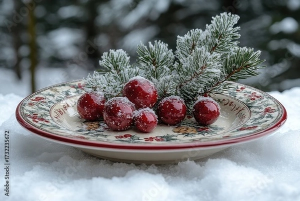 Obraz red balls on a plate.