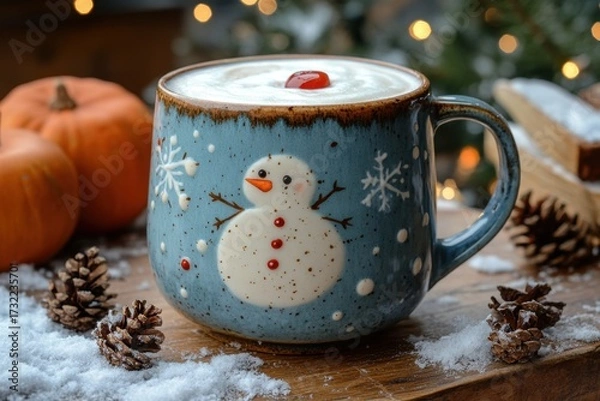 Obraz A mug featuring a snowman.