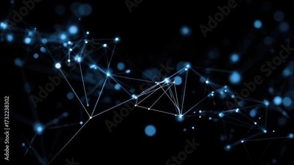 Fototapeta node. Abstract digital network concept with glowing nodes and connections, representing futuristic technology. product launch decks.
