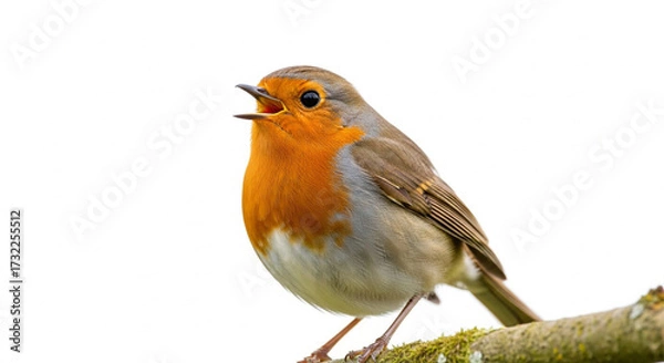 Fototapeta robin isolated on white background