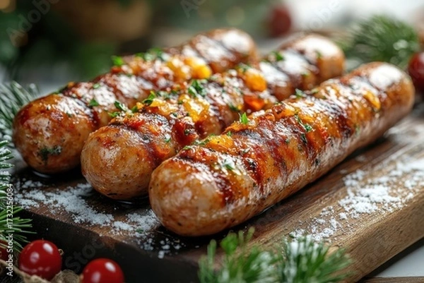 Fototapeta Wooden cutting board with sliced vegetables and a sharp knife.
