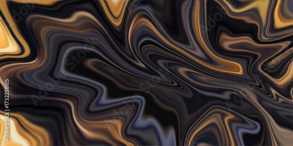 Fototapeta abstract colorful liquid background,  with mixed liquid blue and golden paints, abstract liquid water color black marble texture background, Stylish marble wave texture illustraion.