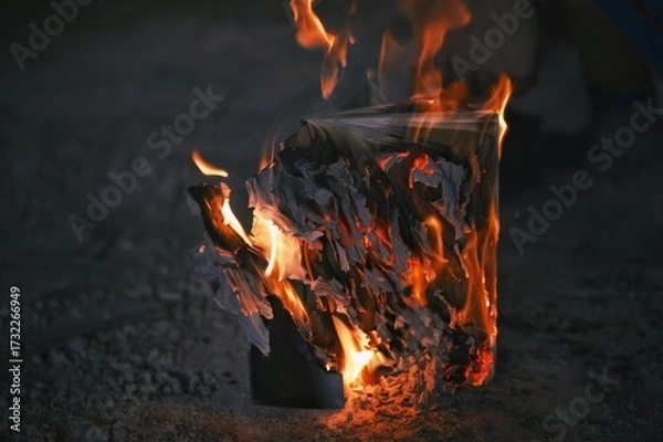 Obraz 思想的火焰：燃烧的哲学书【The Flame of Thought: A Burning Philosophy Book】