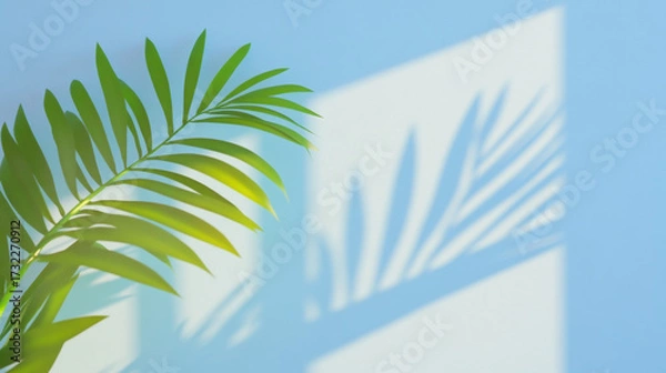 Obraz Light and Shadow, Silhouette of plants against frosted glass, showcasing nature's beauty in a minimalist style.