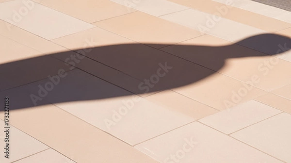 Obraz Light and Shadow, A sunset street scene featuring long human shadows creating an atmospheric composition.