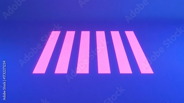 Obraz Light and Shadow, Street scene at night illuminated by vibrant neon lights in a bustling urban setting.