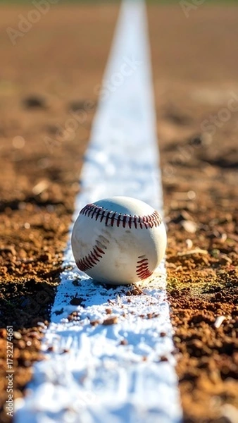 Obraz Baseball on a base path