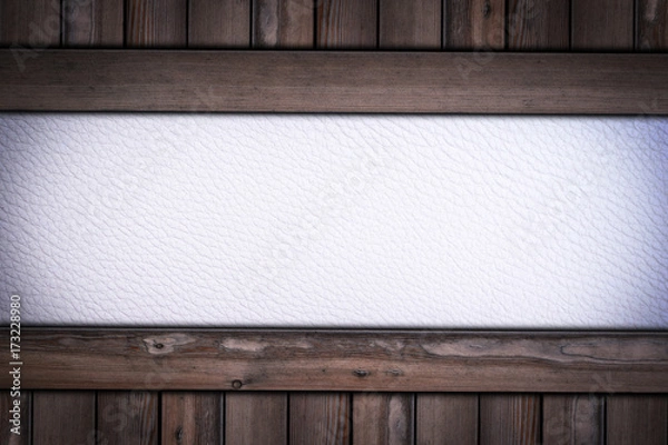 Obraz white leather texture pattern on wooden background