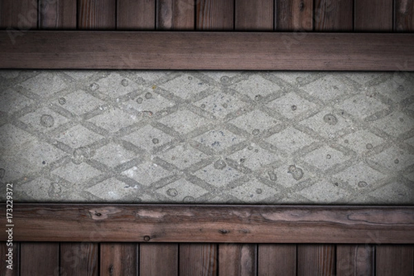 Obraz pavement with Rhombus pattern on wooden background