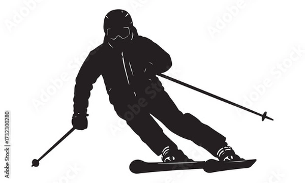 Obraz Downhill Skiing Posture for Beginners