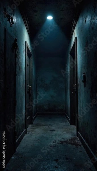 Fototapeta Dark Moody Interior Hidden Secrets and Textures, Mysterious Shadowy Space, Perfect for Suspense, Intrigue, and Mystery Themes