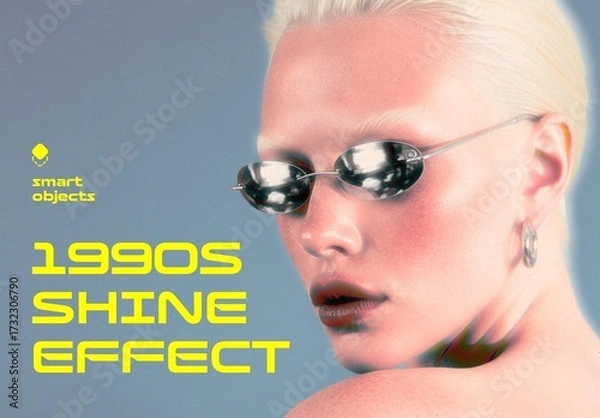 Obraz 1990s Shining Photo Effect Mockup
