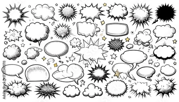 Obraz Collection of comic book speech bubbles (3)