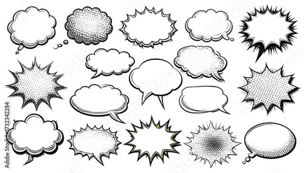 Obraz Collection of comic book speech bubbles