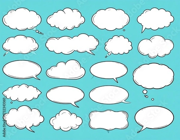 Obraz Collection of comic book style speech bubbles (1)