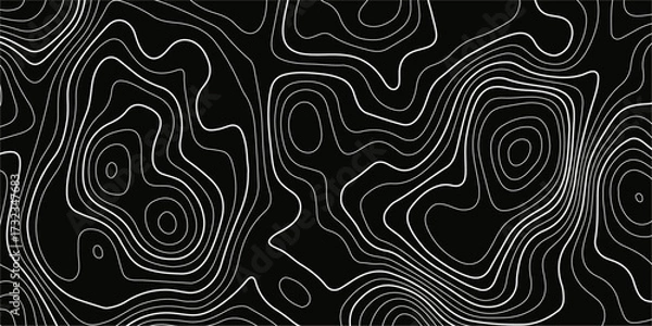 Fototapeta Topographic map background with geographic grid for hiking and mountain sport. luxury topographic wavy pattern and geographic grid map design. paper texture Imitation of a geographical map shade.