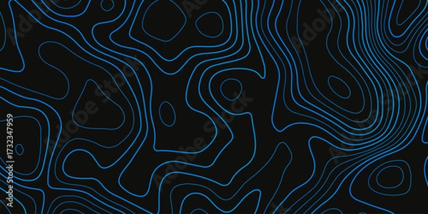 Fototapeta Topographic map background with geographic grid for hiking and mountain sport. luxury topographic wavy pattern and geographic grid map design. paper texture Imitation of a geographical map shade.