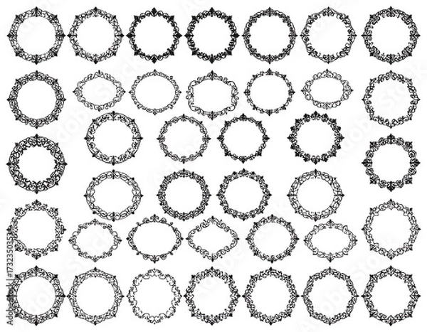 Obraz Collection of decorative circular frames