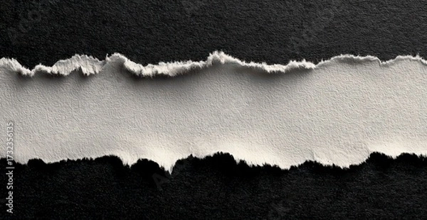 Obraz Torn Paper Edge With Black Background
