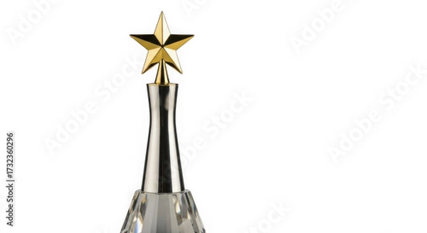 Fototapeta 3d golden star trophy award isolated on transparent background