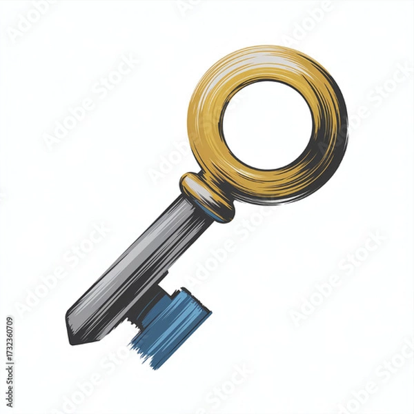 Fototapeta Unlocking new beginnings with a symbolic golden key representing opportunities and future success