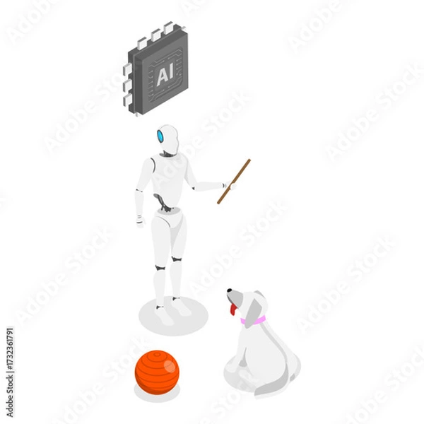 Fototapeta 3D Isometric Flat Vector Illustration of Vet Services, Pet Caring, Helping and Rescuing. Item 1