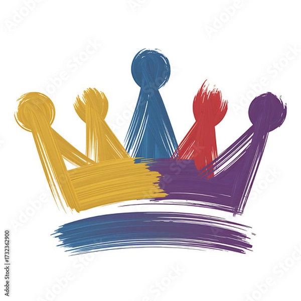 Fototapeta A colorful abstract brushstroke crown a symbol of artistic royalty and creative power in dynamic