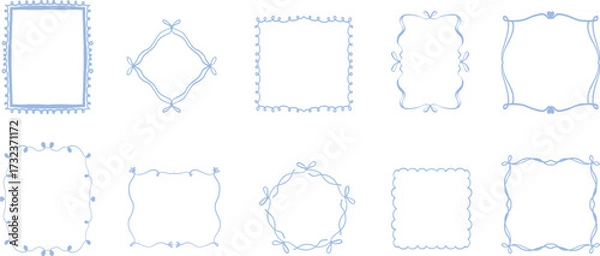 Obraz Hand Drawn Decorative Coquette Ribbon Frames