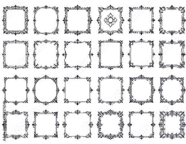 Obraz Collection of decorative square and round frames