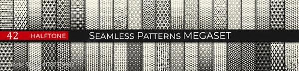 Obraz Seamless geometric halftone pattern set