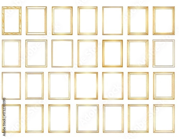 Obraz Collection of gold picture frames