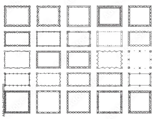 Obraz Collection of hand-drawn rectangular frames