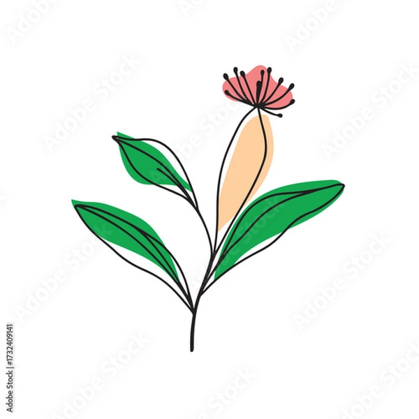 Obraz Flat design boho wall art illustration