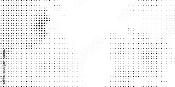 Fototapeta Abstract halftone pattern with scattered black dots forming a soft gradient texture. Perfect for abstract, texture, halftone, graphic, and modern creative design.