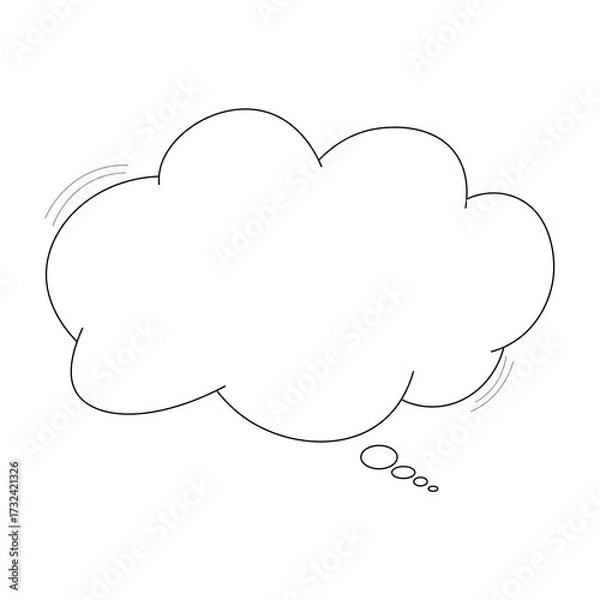 Obraz Cloud-Shaped Chat Bubble Icon - White Fill Transparent PNG