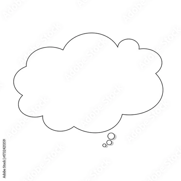 Obraz Cloud-Shaped Chat Bubble Icon - White Fill Transparent PNG