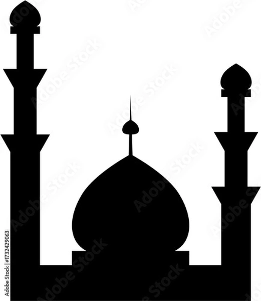 Obraz Taj Mahal silhouette vector illustration