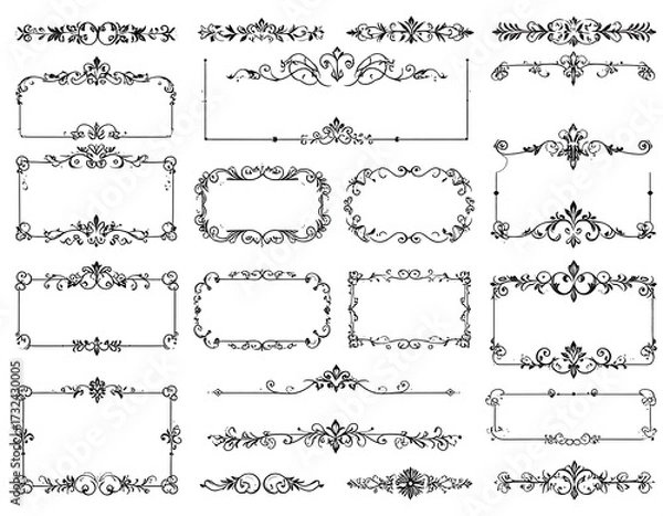 Obraz Collection of ornate decorative borders and frames