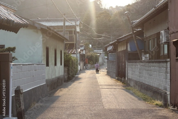 Fototapeta 日本の田舎の暮らし。瀬戸内の離島の町並み